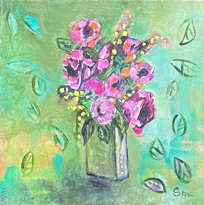 Petals and Leaves in Spring Air