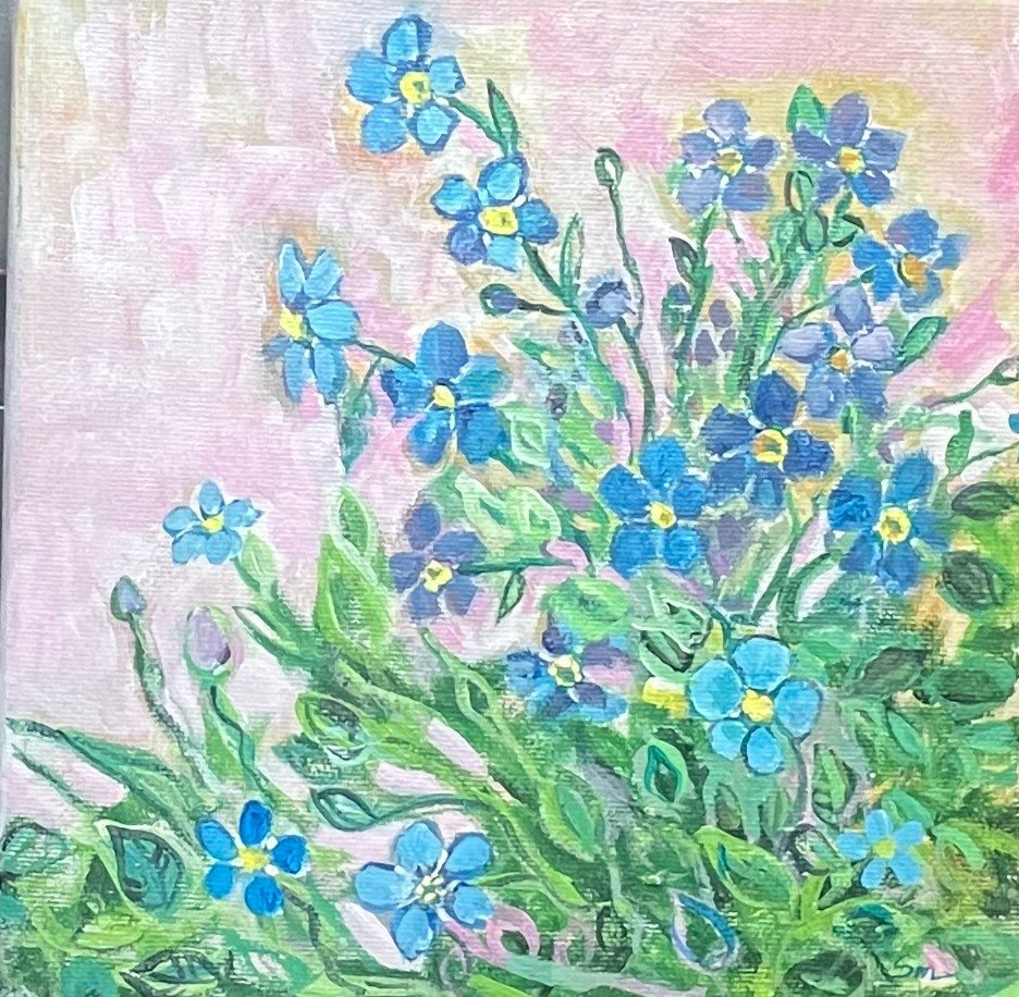 Forget-Me-Nots in Pink Light