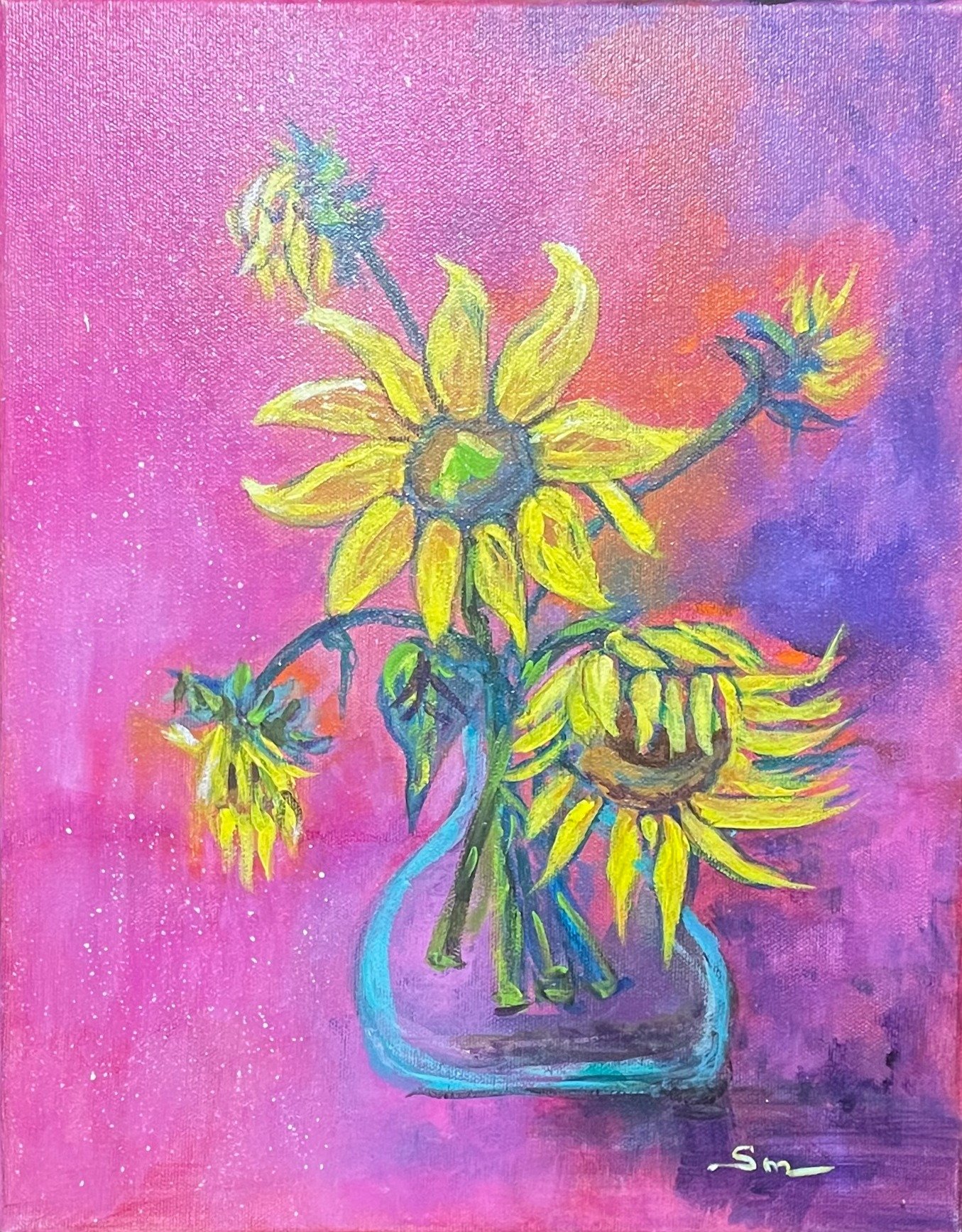 Sunflowers in Evening Glow